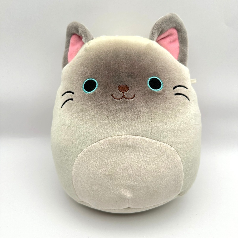 Squishmallow Felton White Siamese Cat Animal Soft Plush Stuffed Toy‎ 8" Inches